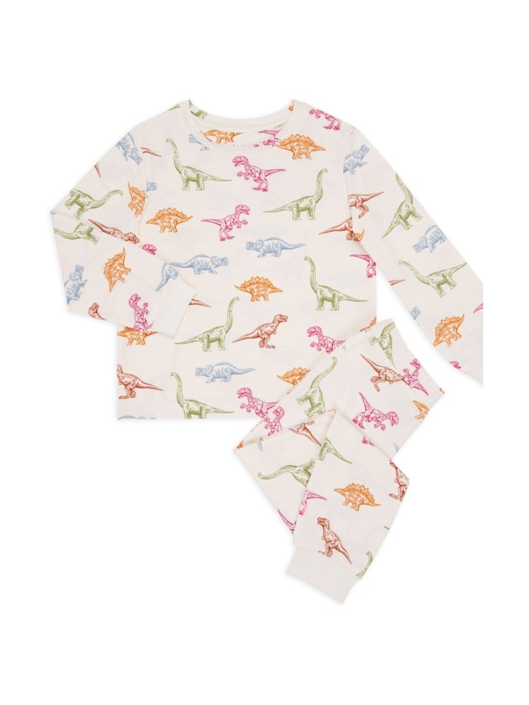 Wit - Chelsea Peers Kids Dinosaur Print Long Pyjama Set - Image 2 of 3