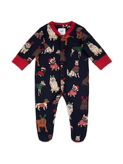 Chelsea Peers Baby 12 Dogs of Christmas Print Sleepsuit - Изображение 1 из 3