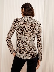 Friends Like These Brown Petite Long Sleeve Jersey Shirt - Image 2 of 4