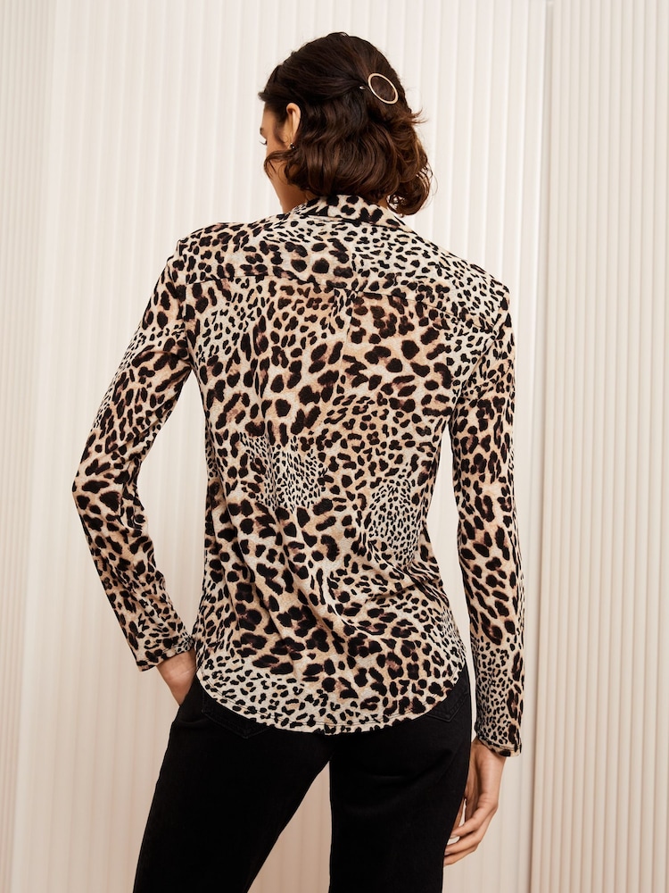 Friends Like These Brown Petite Long Sleeve Jersey Shirt - Image 2 of 4