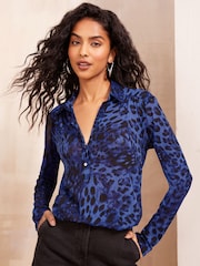 Friends Like These Blue Petite Long Sleeve Jersey Shirt - Image 1 of 4