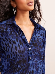 Friends Like These Blue Petite Long Sleeve Jersey Shirt - Image 4 of 4