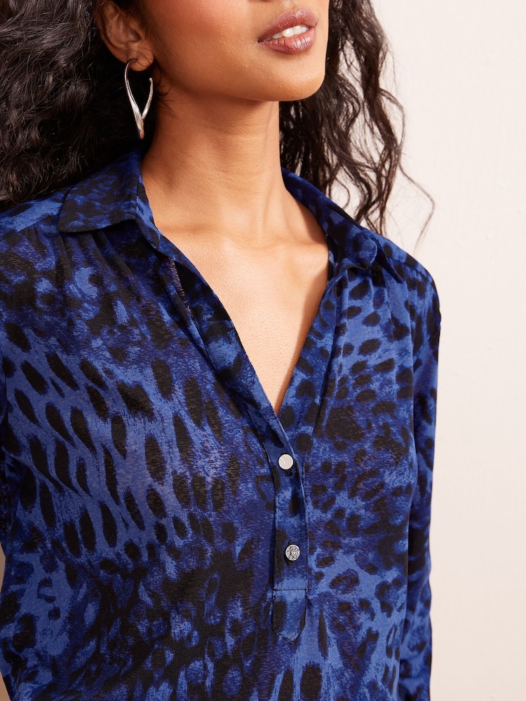 Friends Like These Blue Petite Long Sleeve Jersey Shirt - Image 4 of 4