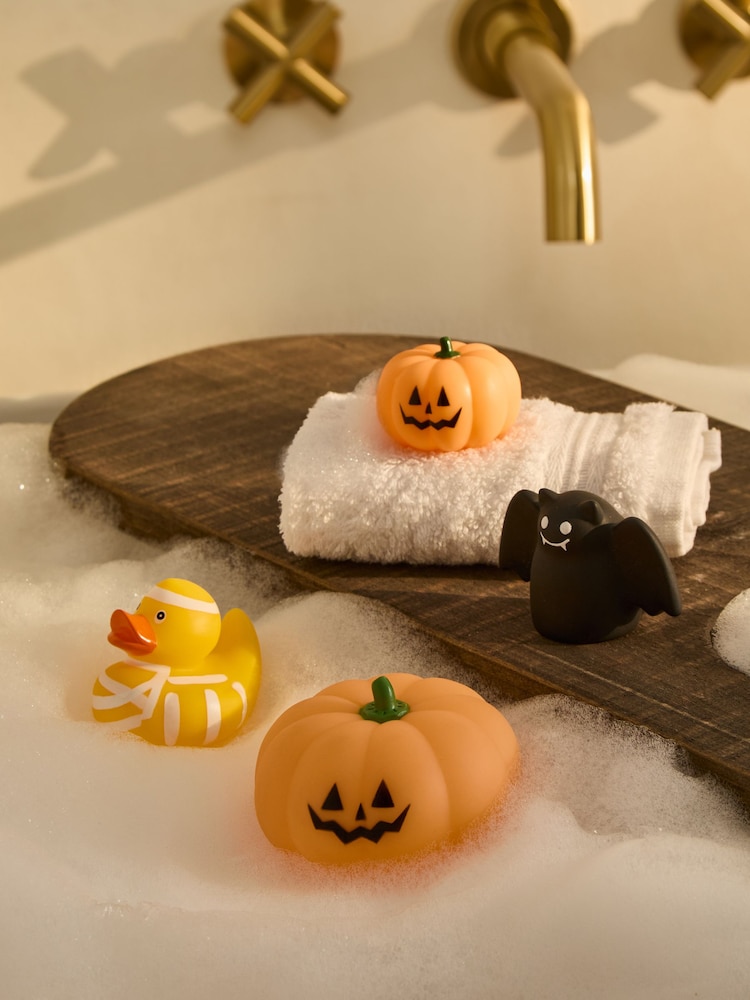 Set of 4 Multi Light Up Pumpkin and Friends Halloween Bath Buddies - Image 1 of 4
