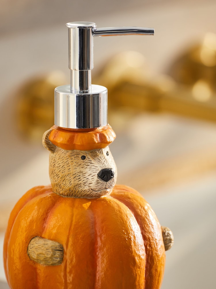 Orange Halloween Pumpkin Bertie Bear Soap Dispenser - Image 2 of 3