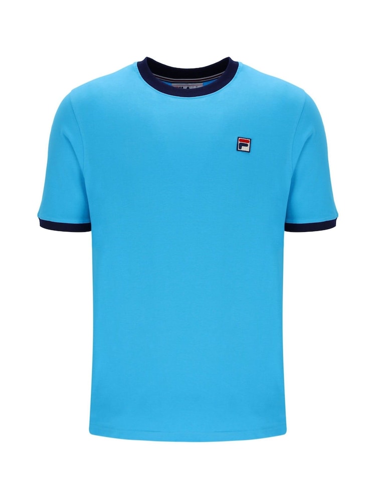 Fila Blue 100% Cotton Marconi Ringer T-Shirt - Image 4 of 4