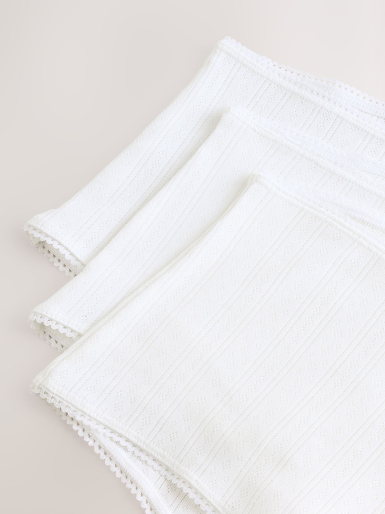 White Boyshort Pointelle Knickers 3 Pack - Image 11 of 11 White Boyshort Pointelle Knickers 3 Pack - Image 11 of 11