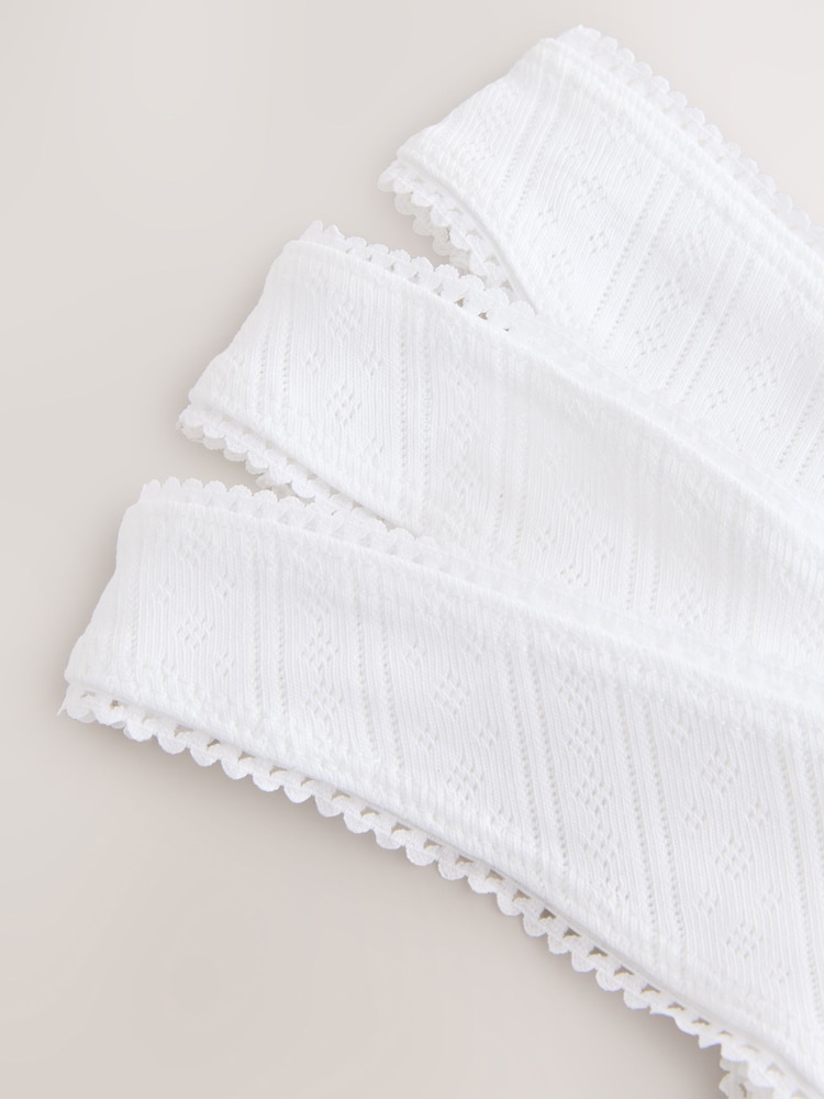 White Thong Pointelle Knickers 3 Pack - Image 11 of 11 White Thong Pointelle Knickers 3 Pack - Image 11 of 11