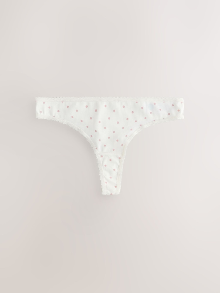 Berry Pink Thong Cotton Rich Knickers 5 Pack - Image 2 of 8