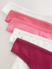 Berry Pink Thong Cotton Rich Knickers 5 Pack - Image 8 of 8
