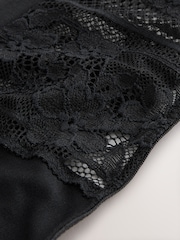 Black High Waisted Thong Modal & Lace Knickers 3 Pack - Image 5 of 6