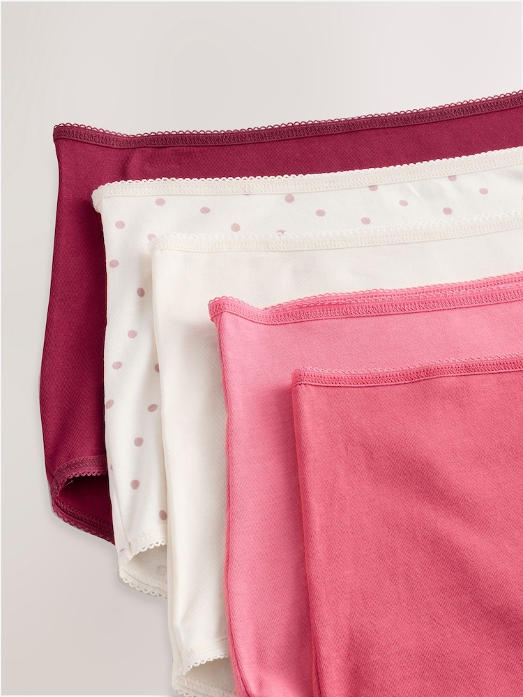 Berry Pink Full Brief Rich Knickers 5 Pack - Image 8 of 8