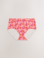 Tropical Print Midi No VPL Lace Back Briefs 5 Pack - Image 5 of 7