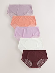 Neutral Midi No VPL Lace Back Briefs 5 Pack - Image 1 of 8