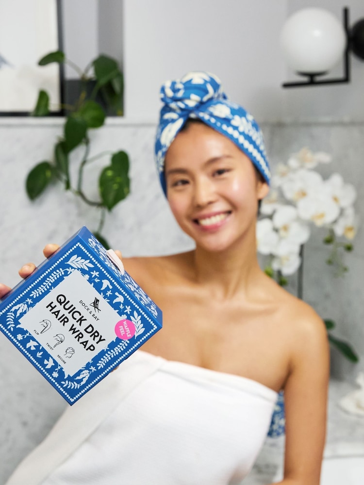 Dock & Bay Serene Songbird Wrap Quick Dry Waffle Hair Towel - Image 1 of 6