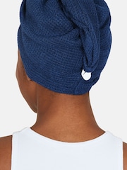 Dock & Bay Nautical Navy Hair Wrap Quick Dry Hair Towel Waffle - Image 4 of 6