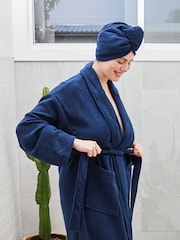 Dock & Bay Nautical Navy Hair Wrap Quick Dry Hair Towel Waffle - Image 5 of 6