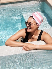 Dock & Bay Malibu Pink Wrap Quick Dry Suede Hair Towel - Image 1 of 6