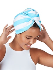 Dock & Bay Tulum Blue Hair Wrap Quick Dry Hair Towel Suede - Image 2 of 6