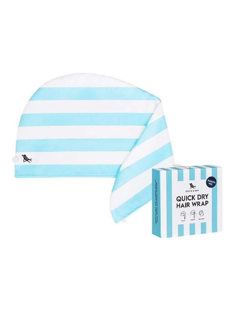 Dock & Bay Tulum Blue Hair Wrap Quick Dry Hair Towel Suede - Image 6 of 6