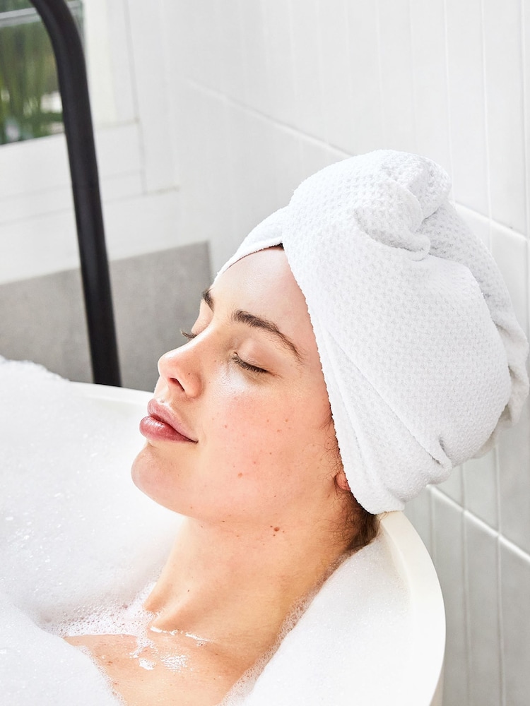 Dock & Bay Crystal White Wrap Quick Dry Waffle Hair Towel - Image 1 of 3
