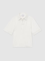 Reiss Cream Astrid Open-Collar Polo Shirt - Image 2 of 7