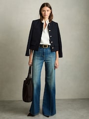 Reiss Cream Astrid Open-Collar Polo Shirt - Image 3 of 7
