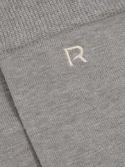 Reiss Mid Grey/Oatmeal Penn Cotton-Blend Logo-Embroidered Socks - Image 3 of 3