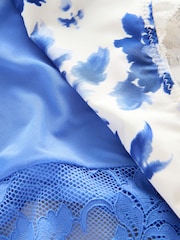 Blauw bloemenprint - Set van 2 hoogopgesneden slipjes met kanten afwerking - Image 10 of 11