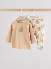 Neutro con conejito - Conjunto de 2 piezas de camisetas y leggings para bebé (0 meses a 2 años) - Imagen 1 de 11