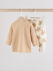 Neutro con conejito - Conjunto de 2 piezas de camisetas y leggings para bebé (0 meses a 2 años) - Imagen 2 de 11