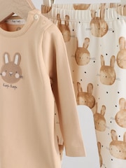 Neutro con conejito - Conjunto de 2 piezas de camisetas y leggings para bebé (0 meses a 2 años) - Imagen 7 de 11