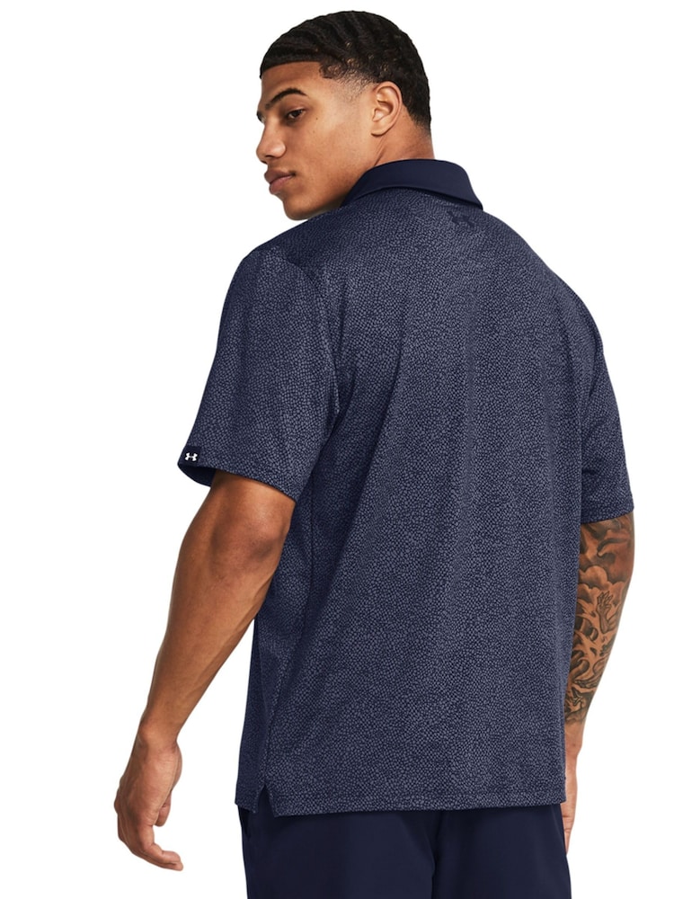 Under Armour Navy Golf T2G Printed Polo Shirt - Image 2 of 5