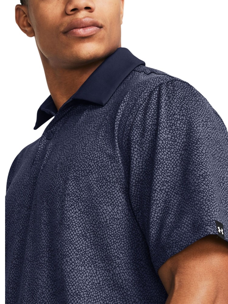 Under Armour Navy Golf T2G Printed Polo Shirt - Image 3 of 5