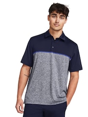 Under Armour Black/Grey Golf Payoff 3.0 Stripe Polo Shirt - Image 4 of 7