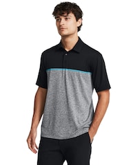 Under Armour Black/Grey Golf Payoff 3.0 Stripe Polo Shirt - Image 6 of 7
