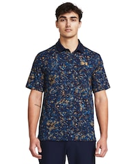 Under Armour Navy Golf T2G Printed Polo Shirt - Image 1 of 4