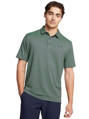 Under Armour Green Golf Playoff 3.0 Stripe Polo Shirt - Image 1 of 4