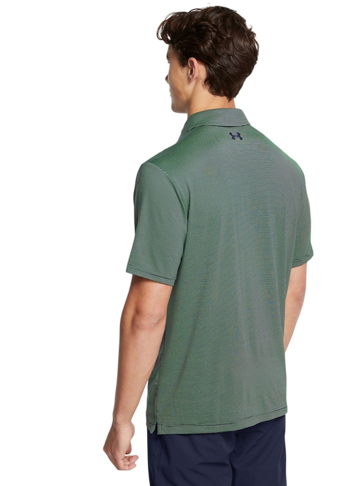 Under Armour Green Golf Playoff 3.0 Stripe Polo Shirt - Image 2 of 4
