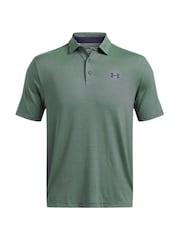 Under Armour Green Golf Playoff 3.0 Stripe Polo Shirt - Image 3 of 4