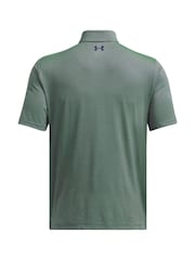 Under Armour Green Golf Playoff 3.0 Stripe Polo Shirt - Image 4 of 4