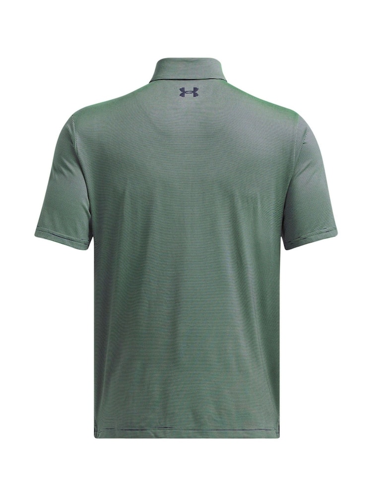 Under Armour Green Golf Playoff 3.0 Stripe Polo Shirt - Image 4 of 4 Under Armour Green Golf Playoff 3.0 Stripe Polo Shirt - Image 4 of 4