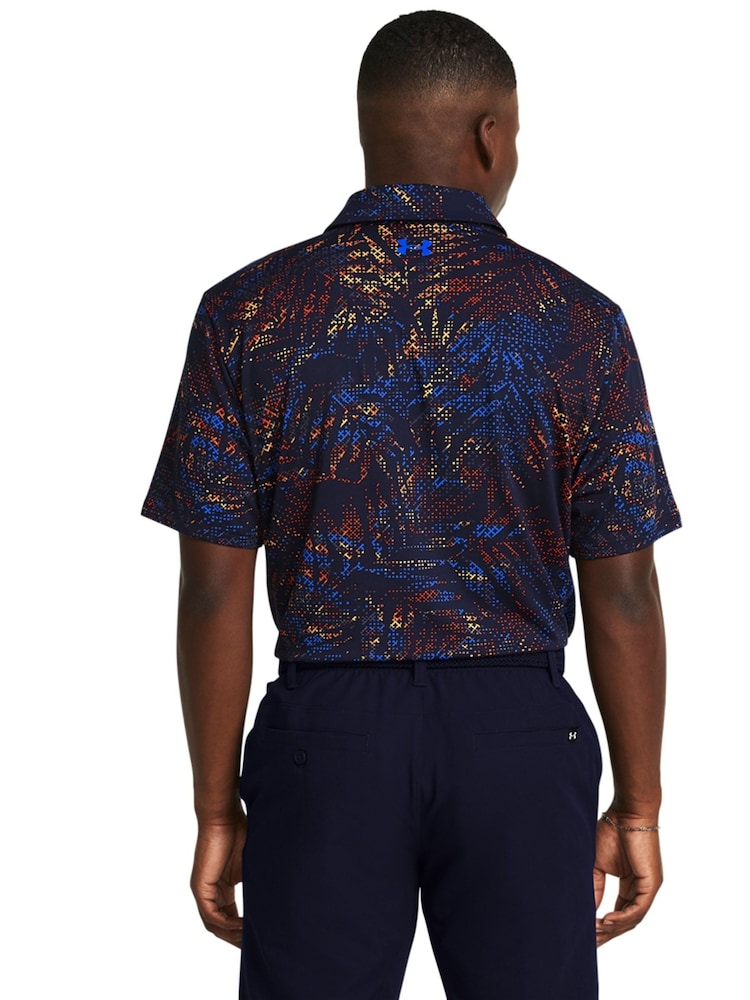 Under Armour Navy Golf Playoff 3.0 Printed Polo Shirt - Image 2 of 6