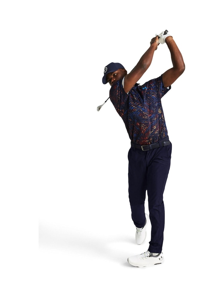 Under Armour Navy Golf Playoff 3.0 Printed Polo Shirt - Image 3 of 6