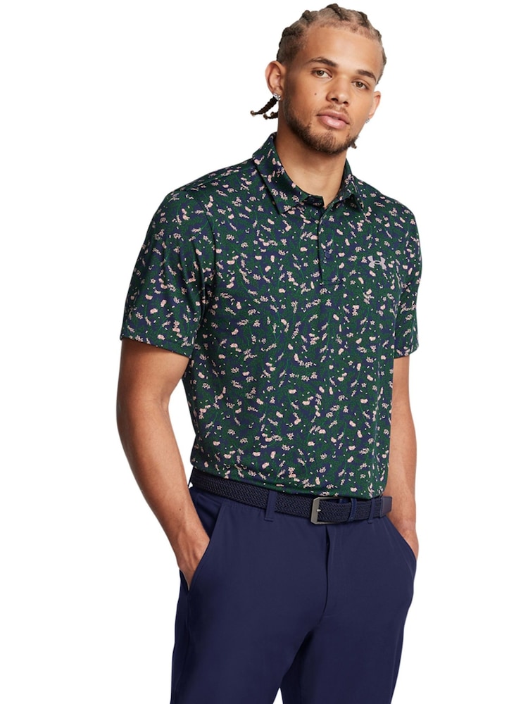 Under Armour Navy Golf Playoff 3.0 Printed Polo Shirt - Image 1 of 6 Under Armour Navy Golf Playoff 3.0 Printed Polo Shirt - Image 1 of 6