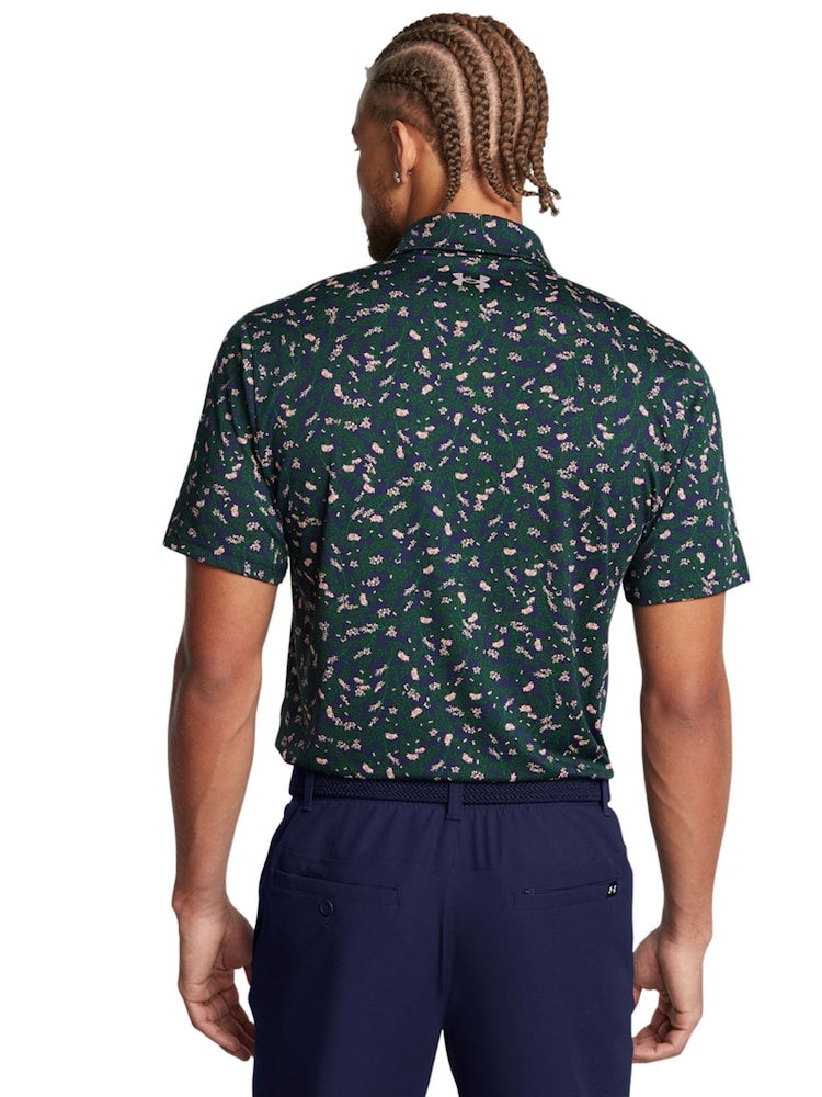 Under Armour Navy Golf Playoff 3.0 Printed Polo Shirt - Image 2 of 6 Under Armour Navy Golf Playoff 3.0 Printed Polo Shirt - Image 2 of 6