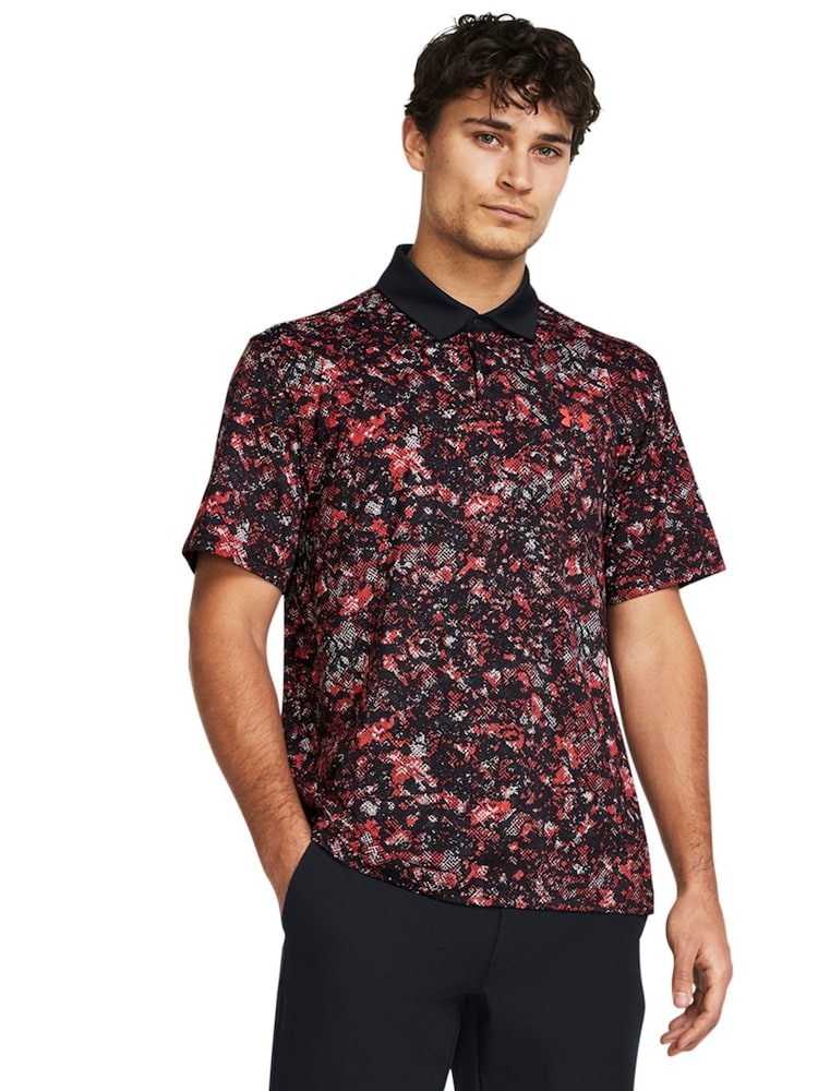 Under Armour Red/Black Golf T2G Printed Polo Shirt - Image 1 of 5