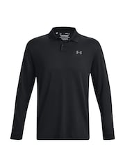 Under Armour Black Golf Matchplay Long Sleeve Polo Shirt - Image 5 of 6
