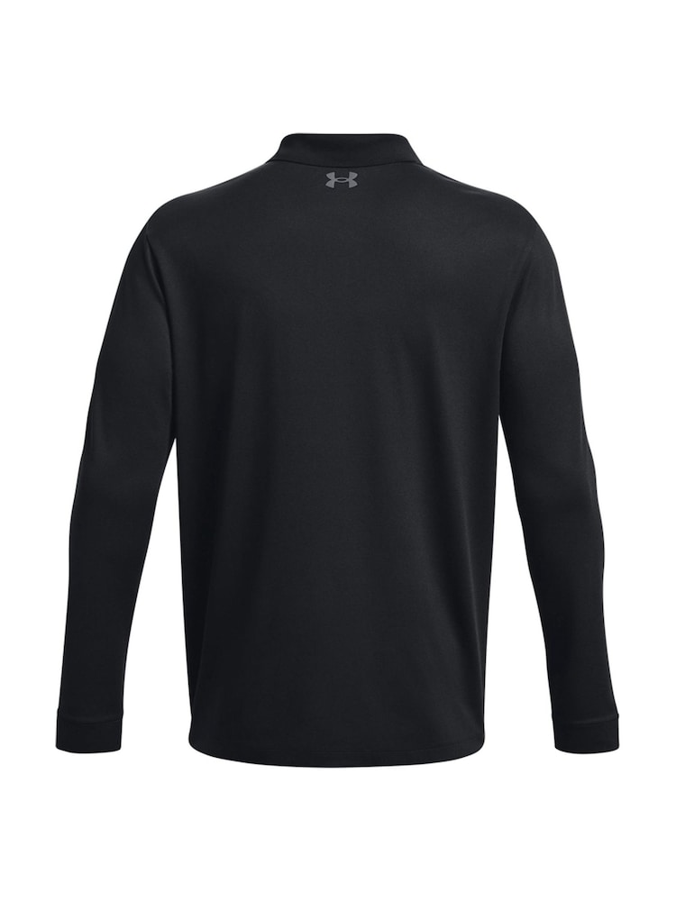Under Armour Black Golf Matchplay Long Sleeve Polo Shirt - Image 6 of 6