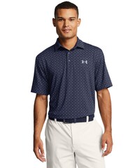 Under Armour Dark Blue Golf Playoff 3.0 Printed Polo Shirt - Image 1 of 4